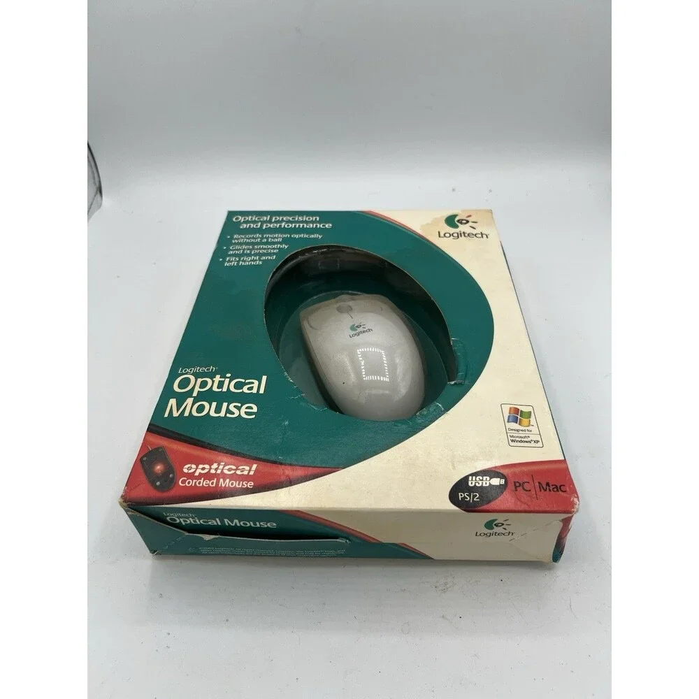 🐁Logitech Optical Corded Mouse 930582-0403 M-BJ58 USB to PS/2 PC Mac New in Box